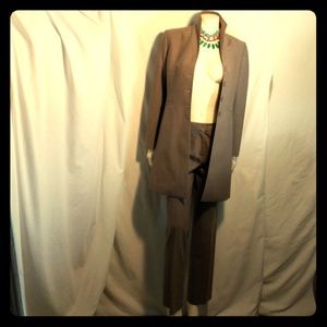 Petite Sophisticated Stretch Wool Blend Two Button Blazer Jacket & Pant Suit 6